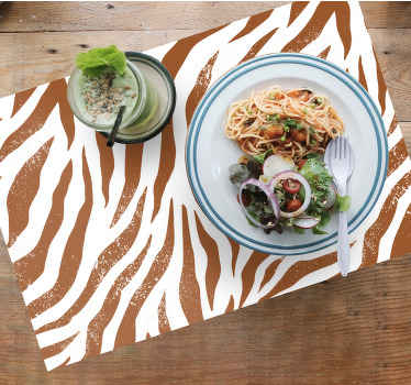 Brown zebra animal print original placemats - TenStickers