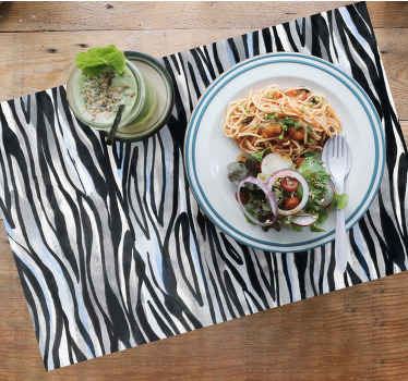 Mantel individual original Cebra gris y negra clásica - TenVinilo