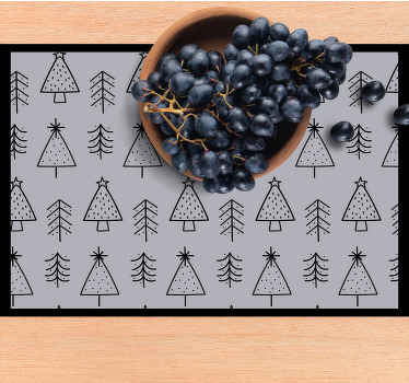 Mantel individual navideño árbol monocromo transparente - TenVinilo