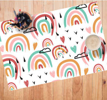 Watercolor rainbows  children placemats - TenStickers