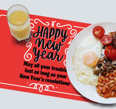 Funny Happy new year quote placemats - TenStickers
