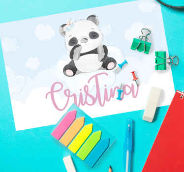 Tischset Kinder Süßer panda für mädchen mit Namen - TenStickers