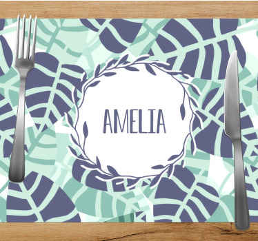 Färgglada tropiska blommor mönster bordstabletter - Tenstickers