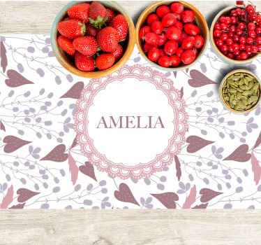 Decore e personalize suas mesas com estes individuais de mesa pastel bonitos do nome do padrão de flores do vintage! Antiderrapante, antialérgico e muito duradouro