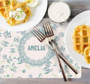 Ročno narisane pogrinjke z vzorci listov in cvetov - TenStickers