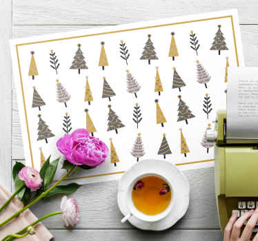 Tischset Weihnachten Bunte weihnachtsbäume set - TenStickers