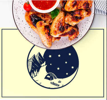 キャンプ山風景オリジナルランチョンマット - TENSTICKERS