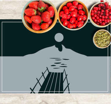 Individuais de mesa modernos ponte sobre a Água - TenStickers