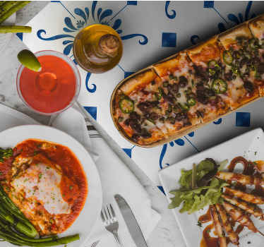 Mantel individual azulejo mediterráneo - TenVinilo