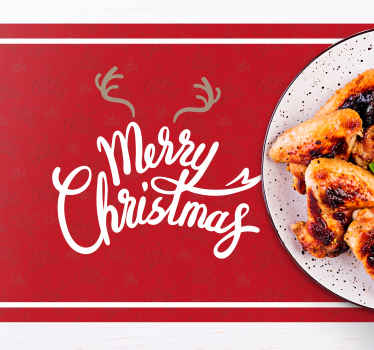 Individuais de mesa de Natal Feliz natal com pedaços de rena - TenStickers