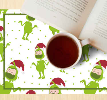 Mantel individual navideño Feliz navidad con cara de mascara - TenVinilo