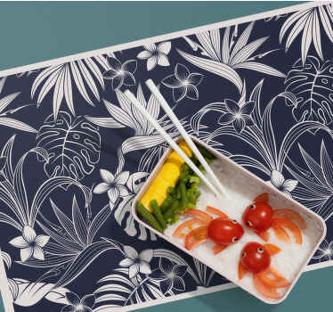 σκούρα τροπικά λουλούδια πρωτότυπα σουπλά - TenStickers