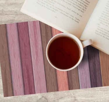 Wooden texture gray and pink colours placemats - TenStickers
