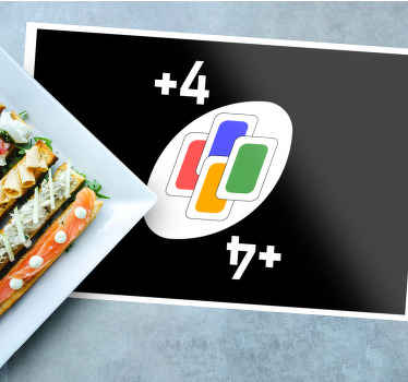 Set de table original carte Uno spéciale multicolore - TenStickers