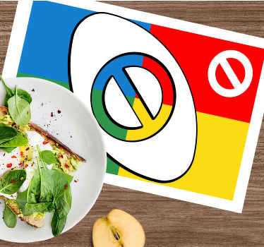 Multicolor stop UNO card four parts placemats - TenStickers
