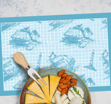 Westwind toile pattern design Vinyl placemats - TenStickers