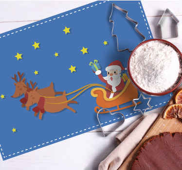 κινούμενα σχέδια santa στα έλκηθρα χριστουγεννιάτικα σουπλά - TenStickers