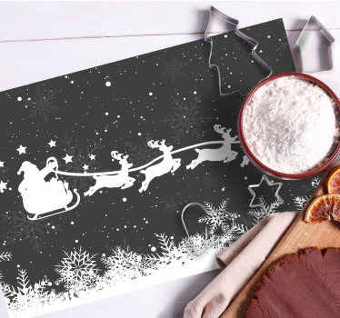 Black and White Santa Christmas placemats - TenStickers