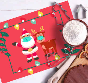 Forsigtige julemanden og rensdyr julemåtter - TenStickers