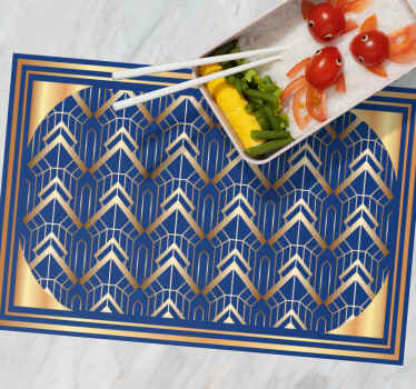Modern art blue and golden deco placemats - TenStickers