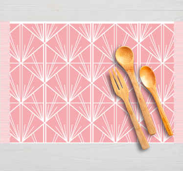 Moderne kunst pink og hvid deco dækkeservietter - TenStickers