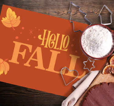 Olá outono lettering produtoindividuais de mesa de vinil - TenStickers