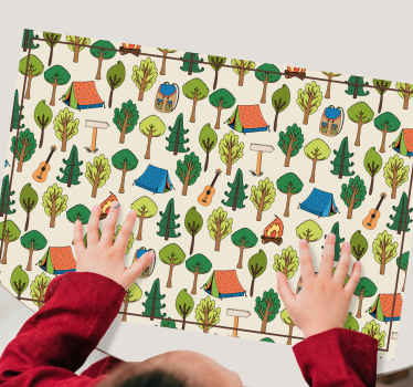 Camping stuff guitars bee placemats - TenStickers