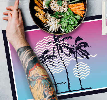 Retro západy slunce palmy originální prostírání - TenStickers