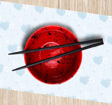 Original placemat crimson bowl with chopsticks - TenStickers
