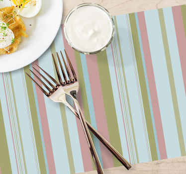 Sininen ja vihreä 80 -luvun raidat Alkuperäinen pöytätabletti - Tenstickers