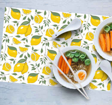 Mantel individual original Limones y flores tropicales - TenVinilo