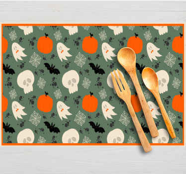 Prostírání se vzorem dýní, duchů a pavouků - TenStickers