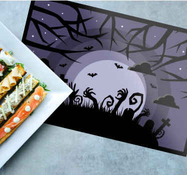 Podkładka Upiorny cmentarz z księżycem - TenStickers