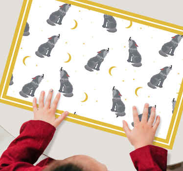 Volkovi zavijajo na luno otroški pogrinjki - TenStickers