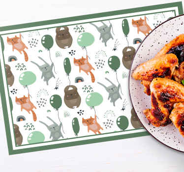 Squirrel Bear Cute Rabbit children placemats - TenStickers