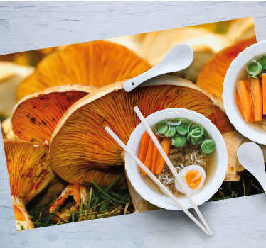Orange pores wild mushroom textured placemats - TenStickers