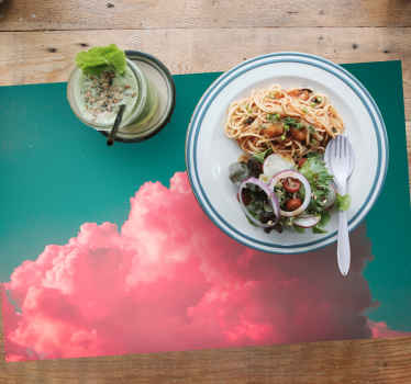 Mantel individual original Nubes rosadas y colores estéticos del  - TenVinilo