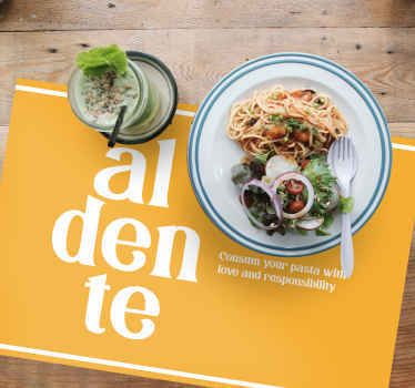 "Al dente" quote orange placemats - TenStickers