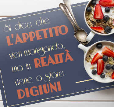 Tovaglietta americana testo frase attore napoli - TenStickers