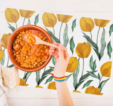 žluté tulipány olejomalba elegantní prostírání - TenStickers