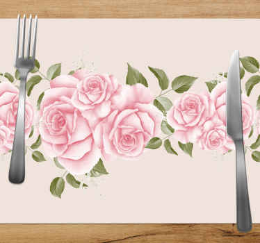 Tischset elegant Vintage rosa rosenmuster - TenStickers