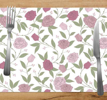 Pale pink vintage roses elegant placemats - TenStickers