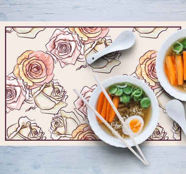 Rosor mönster eleganta bordstabletter i engelsk stil - Tenstickers