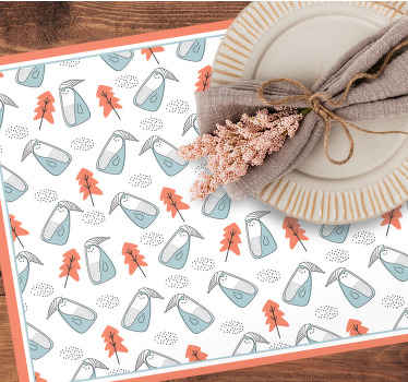 Søte minimalistiske pingviner med trær spisebrikke original - Tenstickers