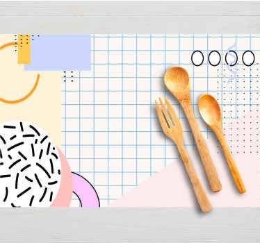 80s' abstract squares with color  placemats - TenStickers