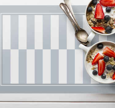 Hampton style gray lines set modern placemats - TenStickers