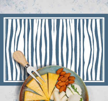 Stripet blå "hampton style" spisebrikke moderne - Tenstickers