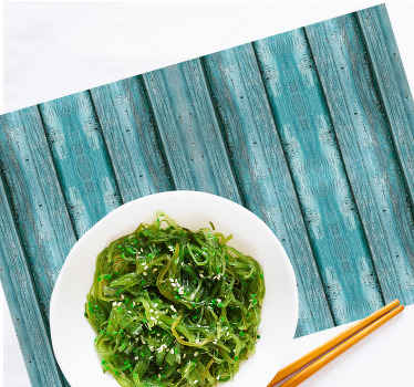 Individuais de mesa de texturas efeito madeira azul - TenStickers