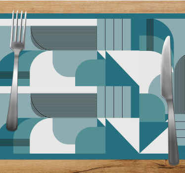 Blue geometric urban design original placemats - TenStickers