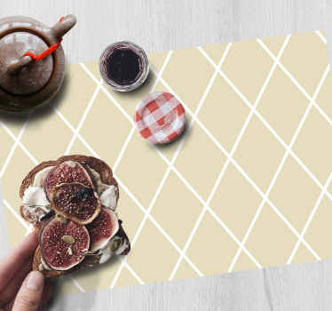 Cream diamond minimalist pattern placemats - TenStickers